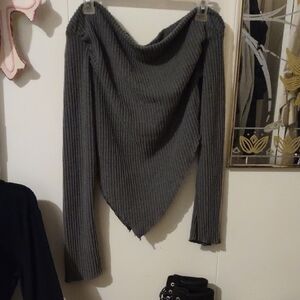 Source Unknown Off-the-Shoulder Gray Sweater